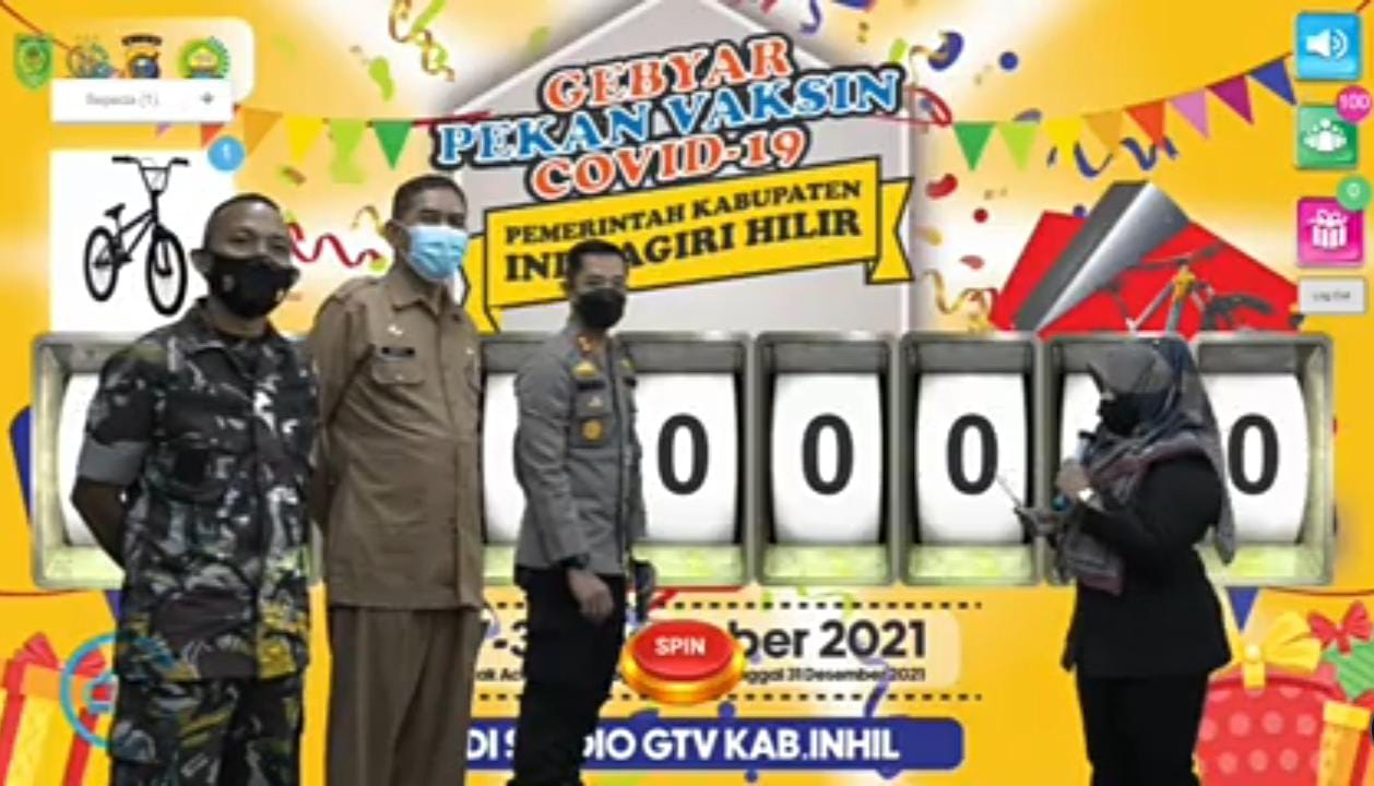 Tiga orang Beruntung di hari Pertama Gebyar Pekan Vaksin Covid 19 Kabupaten Inhil